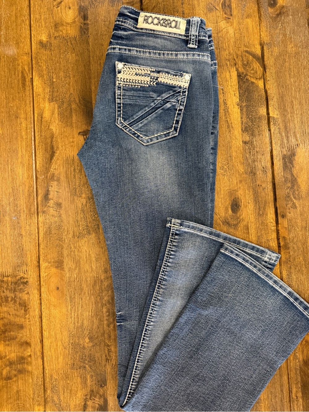 ROCK AND ROLL DENIM Boot Cut Jeans with Embroidered Back Pockets